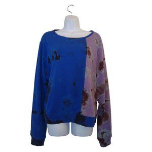 Wildfox Blue Purple Tie Dye Sweater Size Large